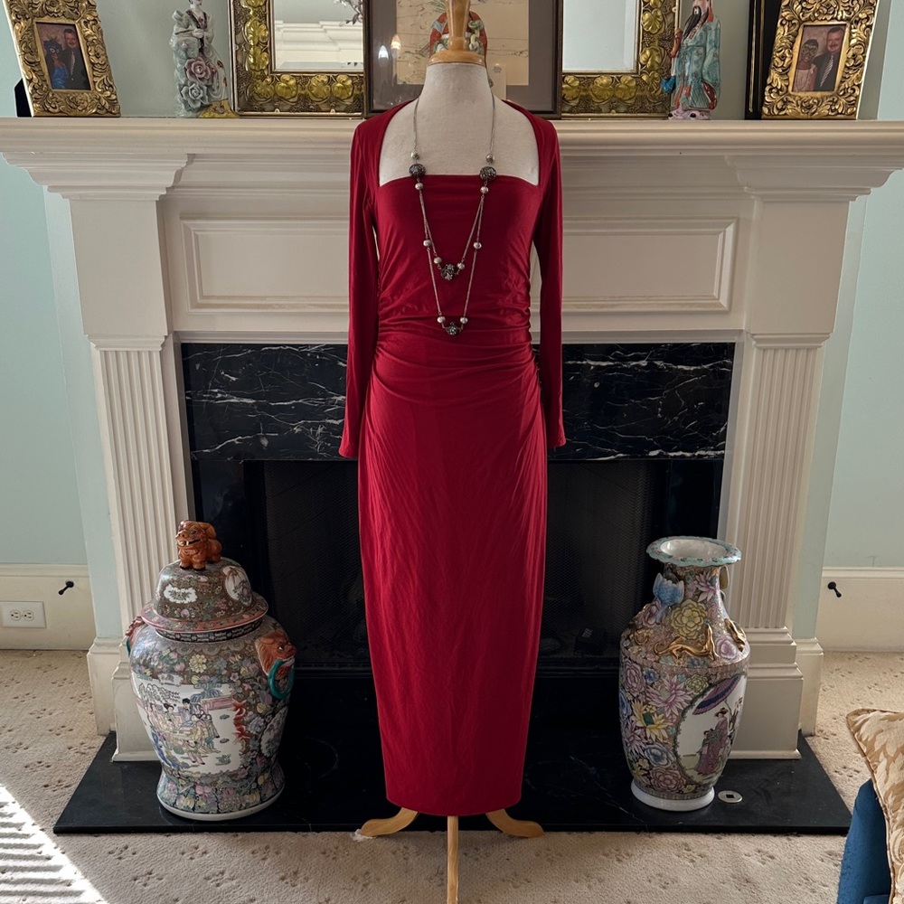 NWOT “Abercrombie & Fitch” Long Sleeve Bodycon Red Dress